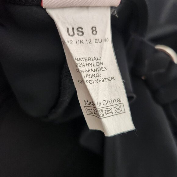 Firpearl Swimsuit Womens size 8 One Piece Black RuchedAdjustable Straps Underwir - Picture 9 of 10